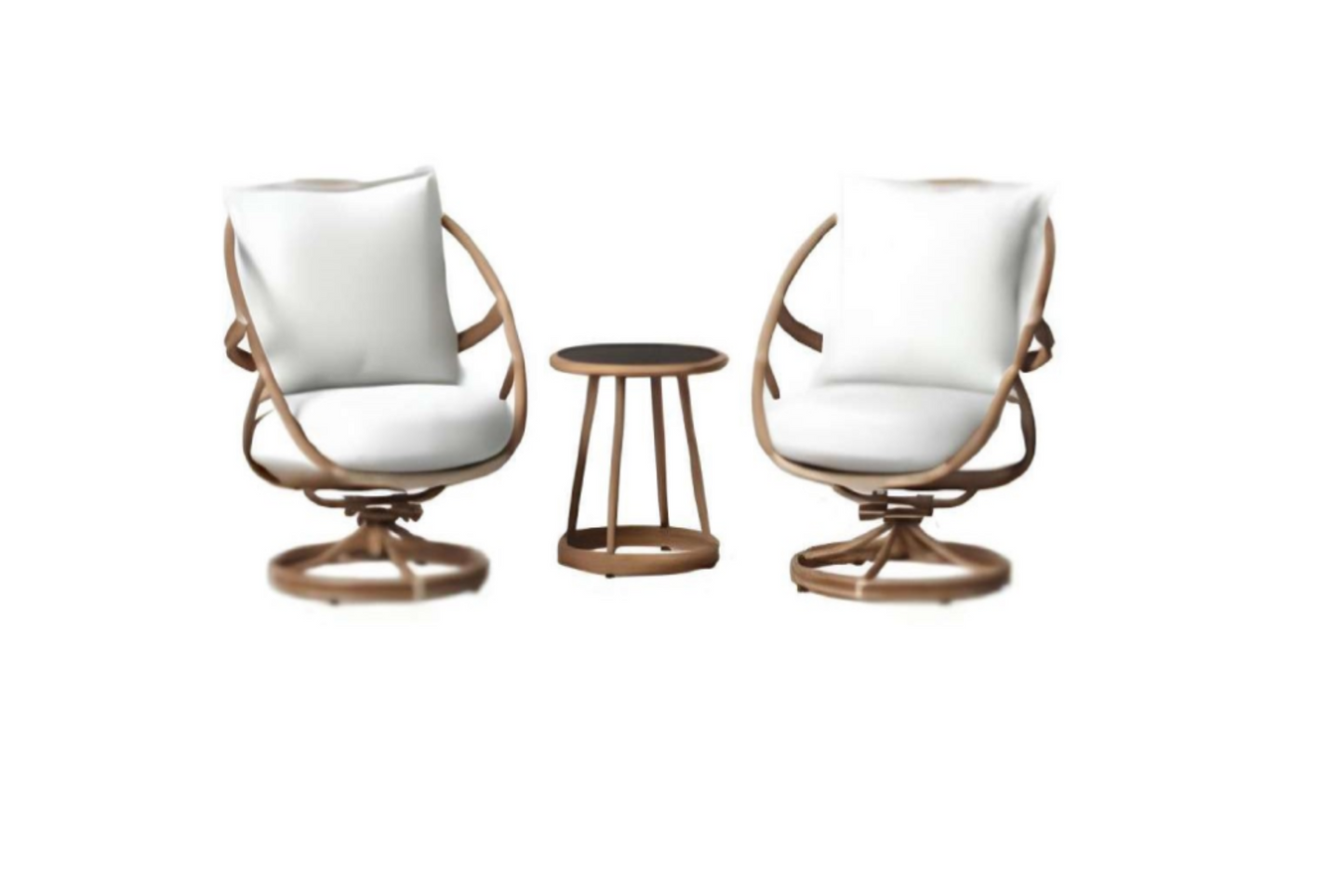 Conjunto de salón giratorio de ratán de 3 piezas