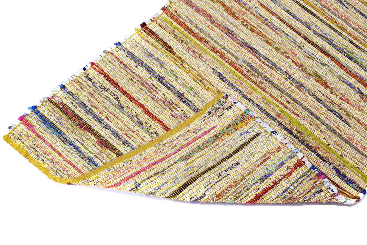 Alfombra Chindi Estampada Amarilla con Borde