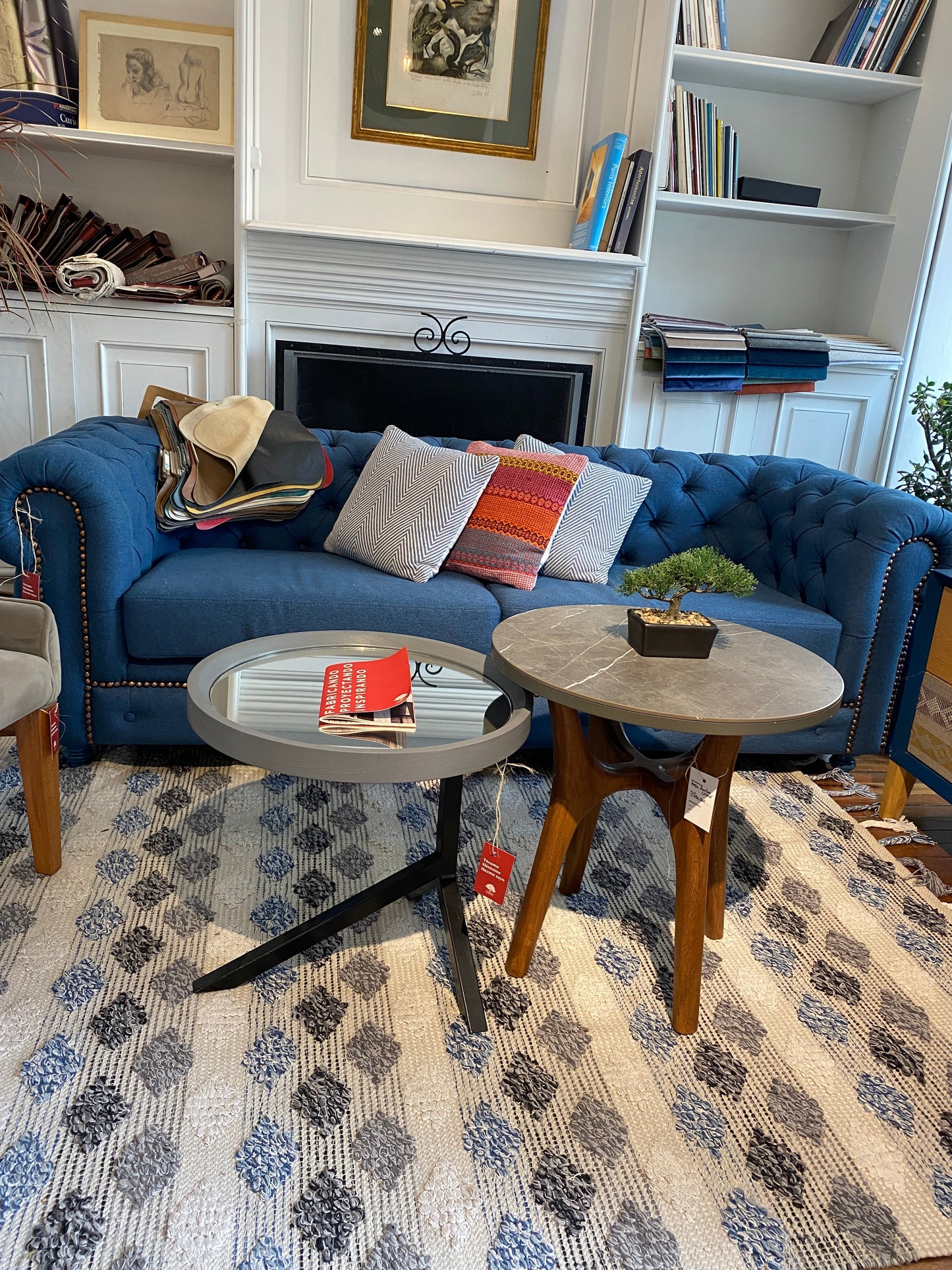 Alfombra de Algodón con Patrón de Diamante – Borde y Flecos