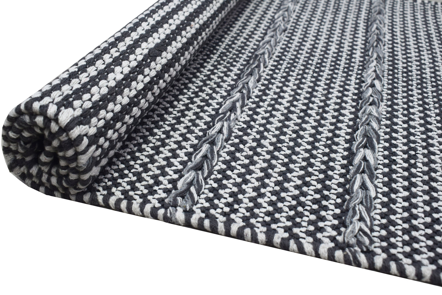 Alfombra Dhurrie de Algodón – Con Borde y Flecos