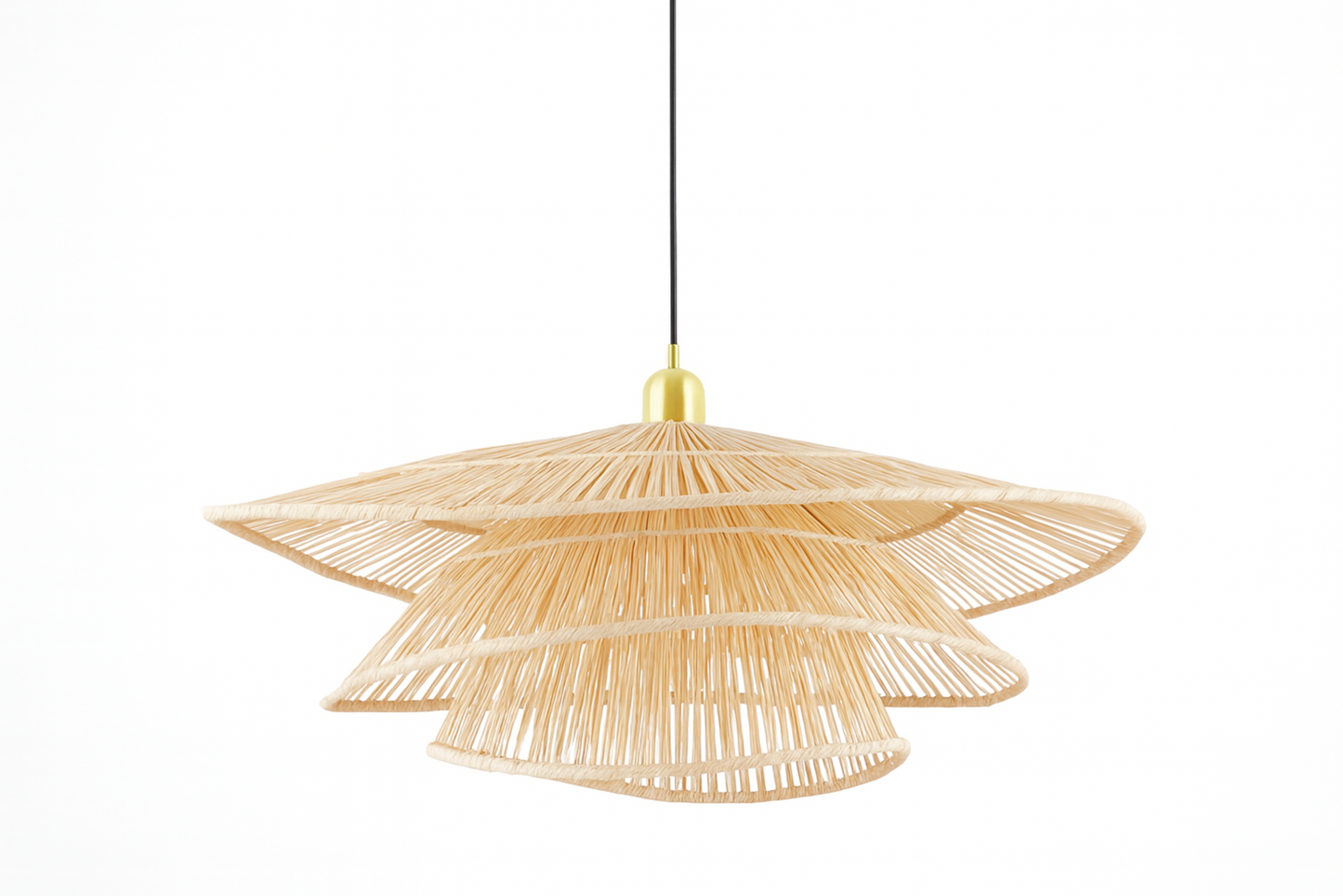 Lámpara colgante de ratán en capas