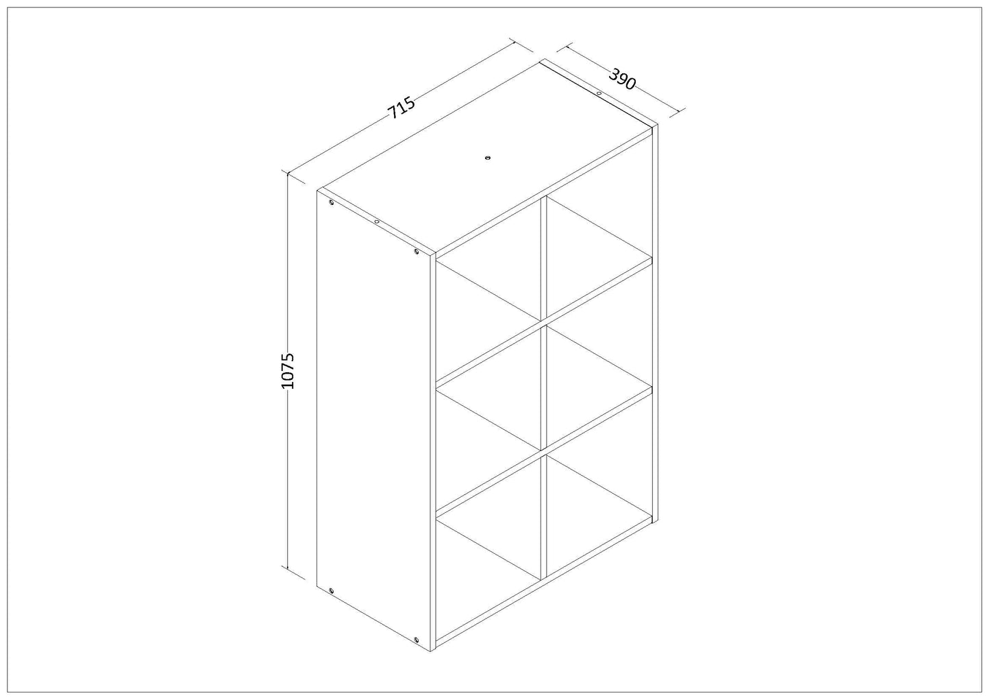 Cubo de Almacenamiento de 6 Compartimientos