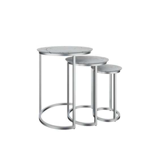 Mesas nido Mármol Riviera MYSRTA1440013, vista frontal del producto