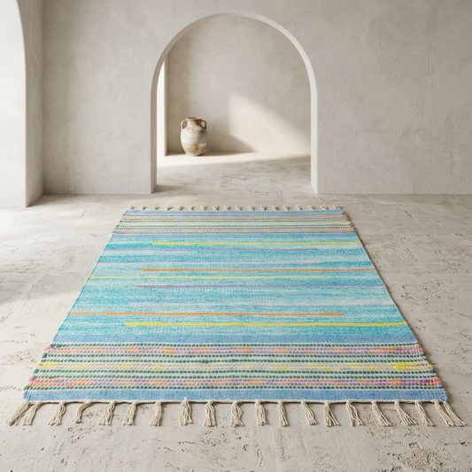 Alfombra BZ5 en una galería mediterránea