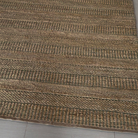 Alfombra a Rayas de Sarkanda Borde con Acabado por aspersión IC17797 Verde