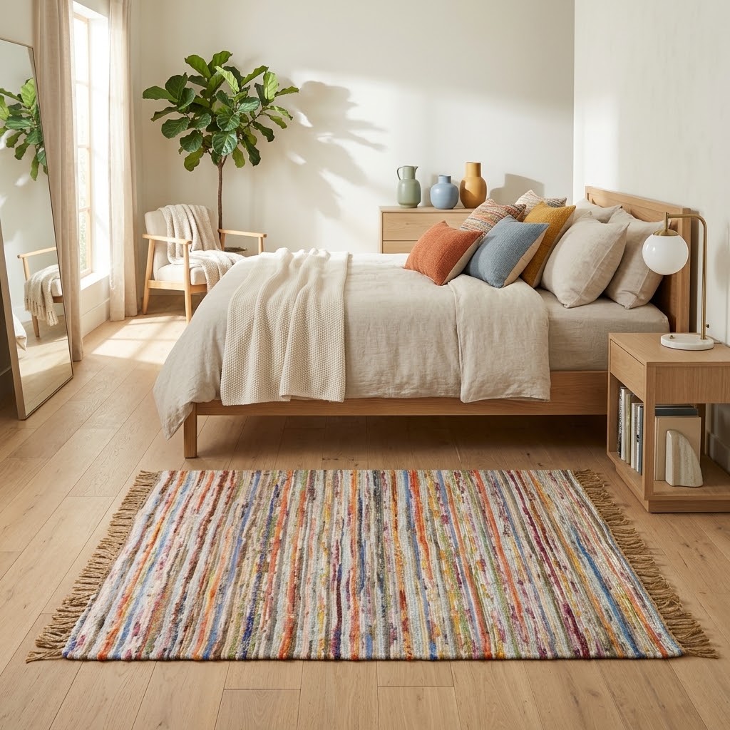Alfombra Chindi Estampada con Borde IC16438 Taupe