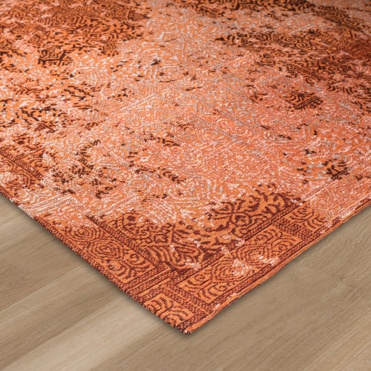 Alfombra jacquard RAC52E roja tejida a mano, vista 3