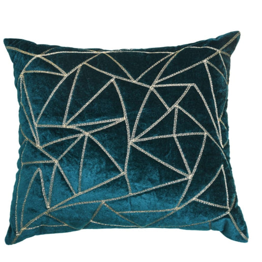 Funda de cojín con triángulos DIC9 verde 45 × 45 cm