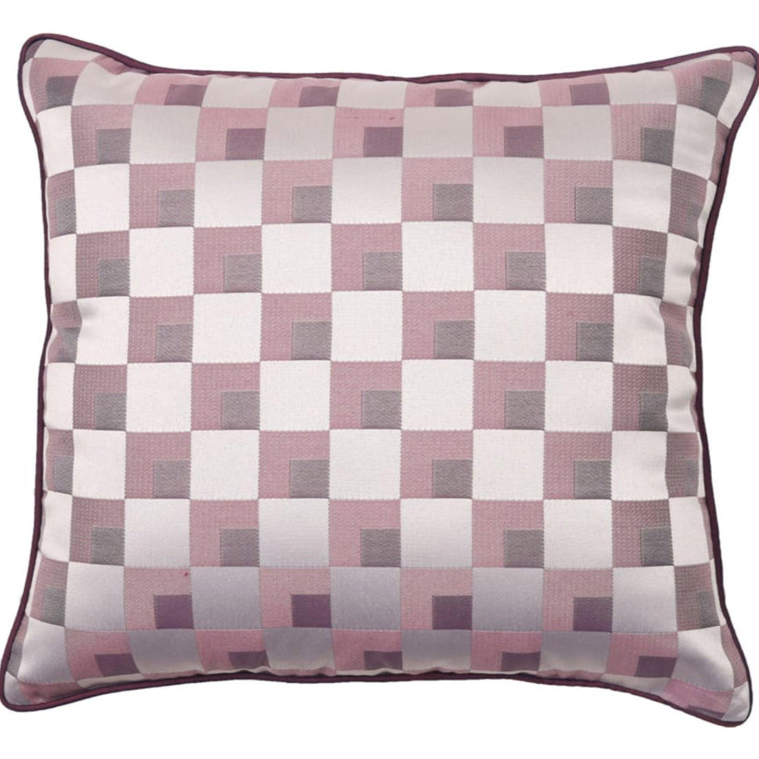 Funda DIC3 de 45 × 45 cm con diseño de cuadros en tonos rosas y morado