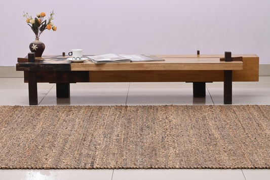 Alfombra de Yute y Algodón con Flecos IC15187 Grises/Plateado — 60 x 240 cm