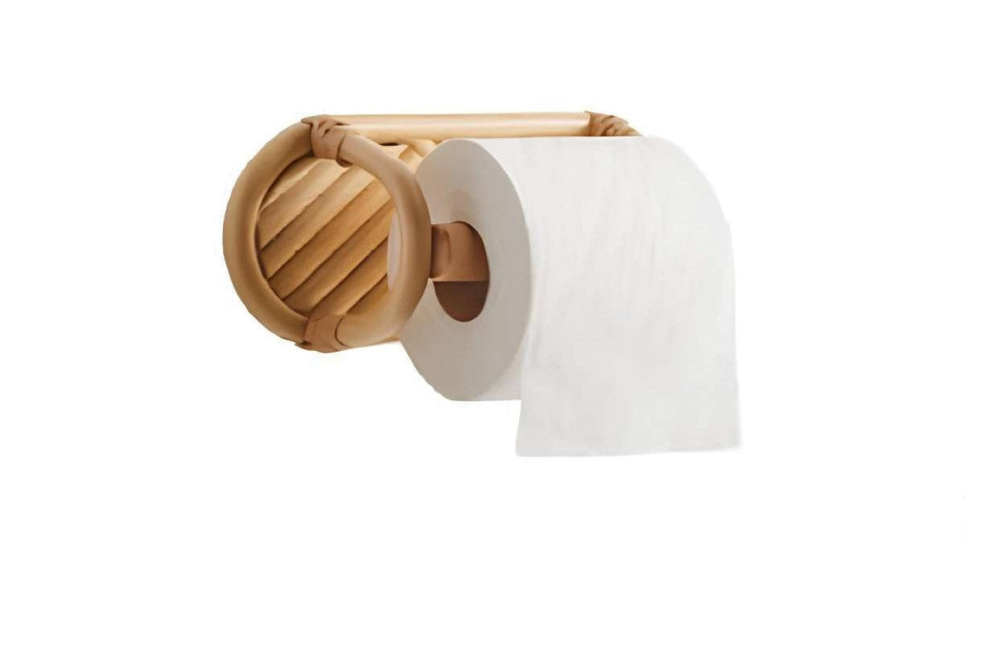 Portarrollos de papel higiénico redondo de ratán