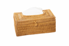 Caja rectangular de pañuelos de ratán con tapa