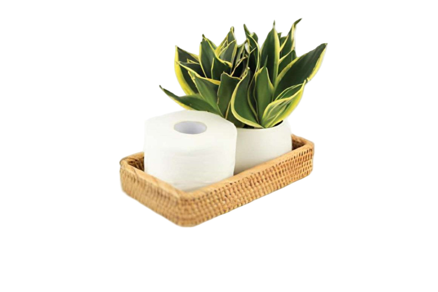 Bandeja ovalada de ratán para servir