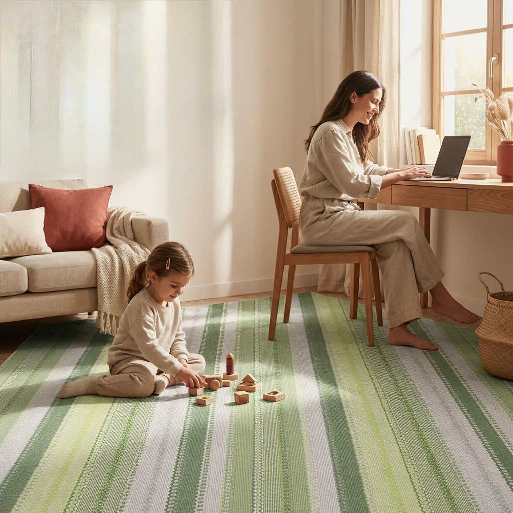 Alfombra Kilim de Algodón – Con Base Antideslizante