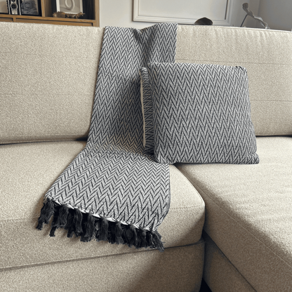 Manta de algodón tejida a mano