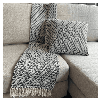 Manta de algodón tejida a mano