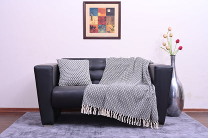 Manta de algodón tejida a mano