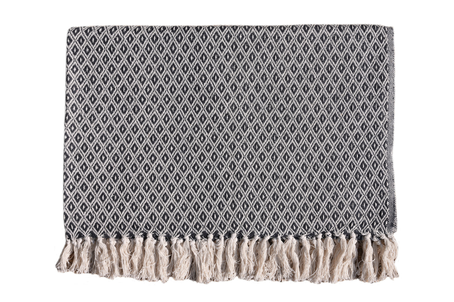 Set de Manta  y 2 Cojines de Algodón Tejida a Mano