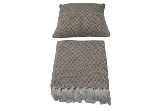 Manta de algodón tejida a mano