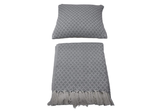 Manta de algodón tejida a mano