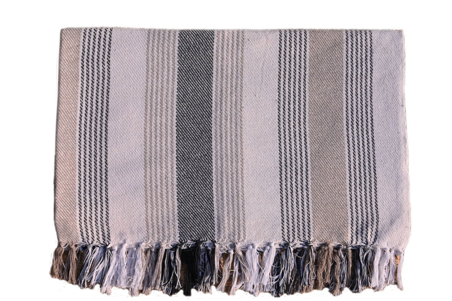 Manta de algodón tejida a mano