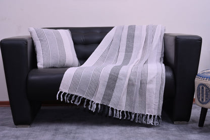 Set de Manta  y 2 Cojines de Algodón Tejida a Mano