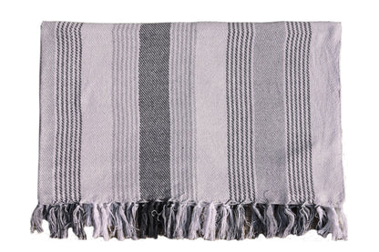 Set de Manta  y 2 Cojines de Algodón Tejida a Mano