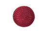 Puf Dori de algodón rojo tejido a mano