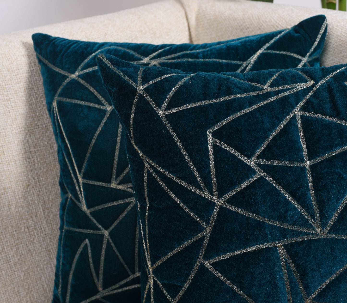 Funda de Cojín con Triángulos