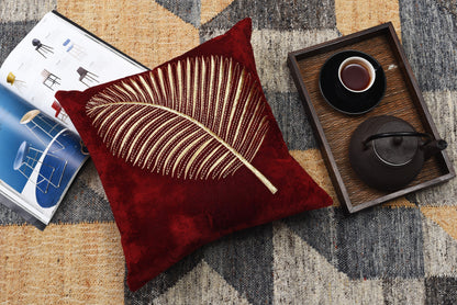 Funda de Cojín con Hojas