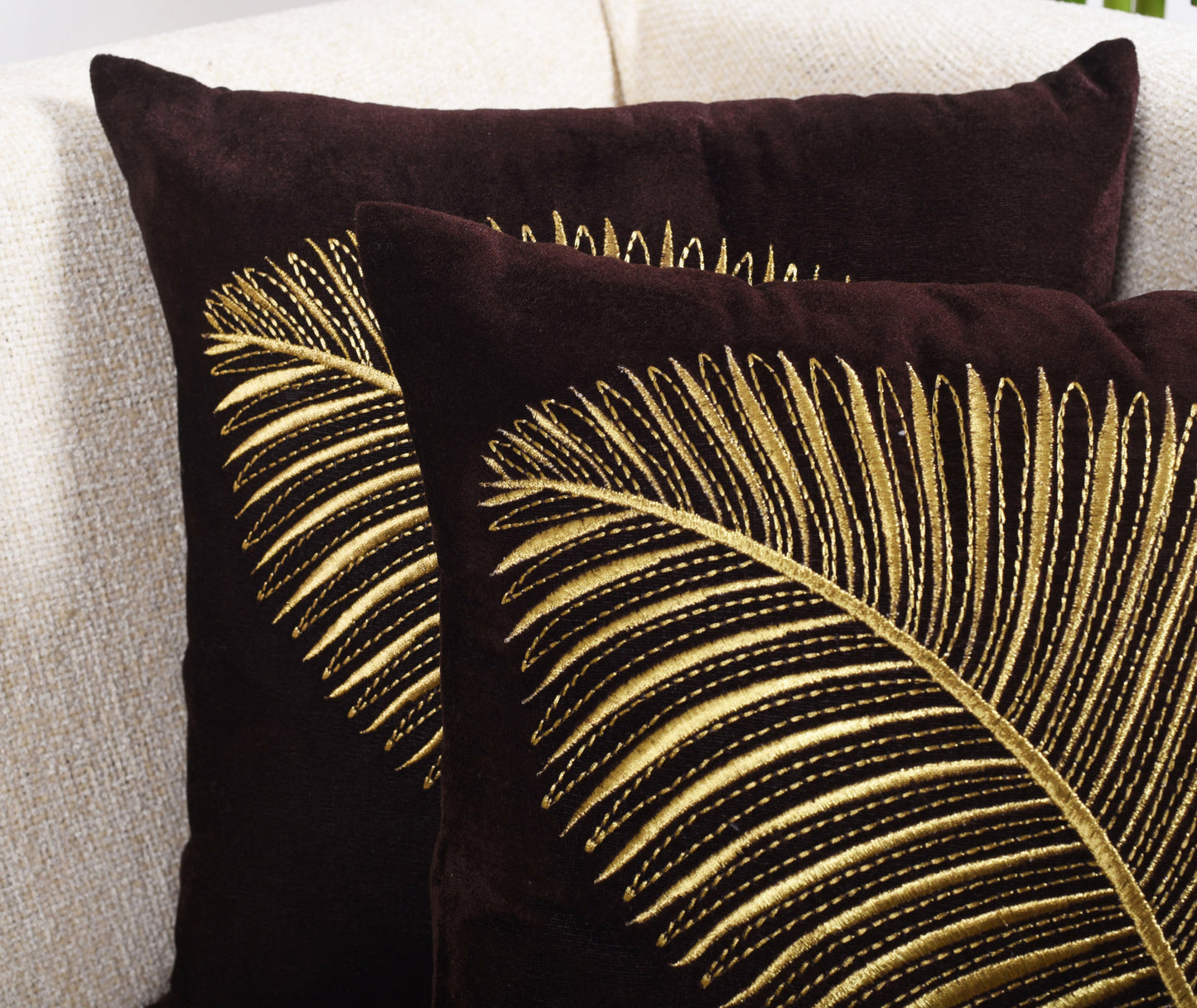 Funda de Cojín con Hojas