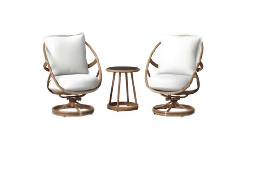 Conjunto de salón giratorio de ratán de 3 piezas