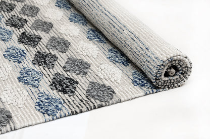 Alfombra de Algodón con Patrón de Diamante – Borde y Flecos