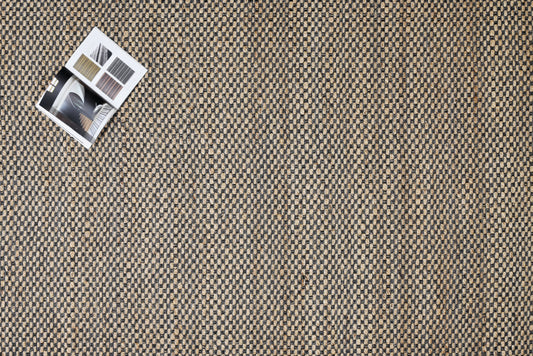 Alfombra de Yute y Algodón a Cuadros – Borde Acabado