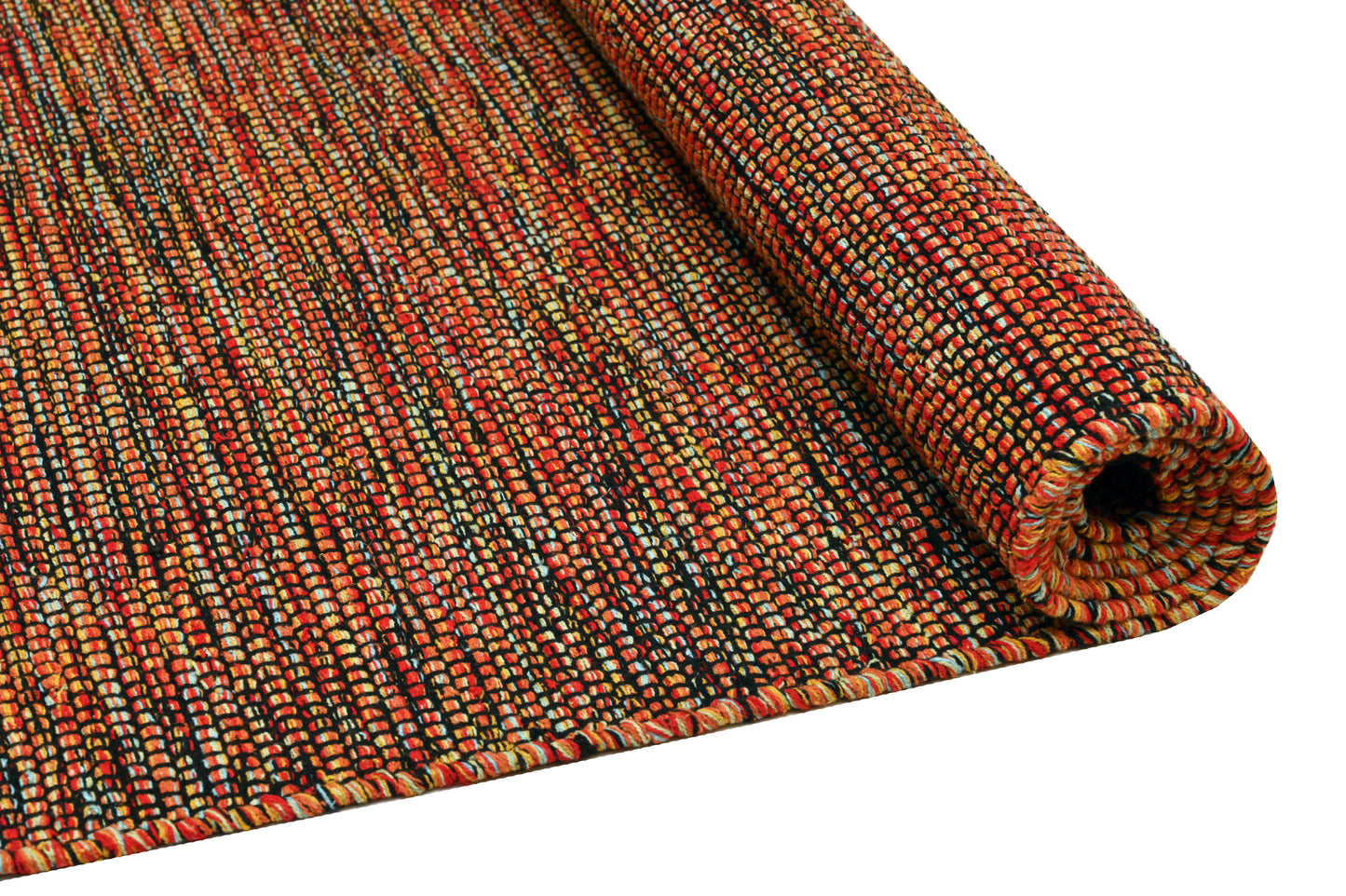 Alfombra de Algodón Multicolor con Borde Negro