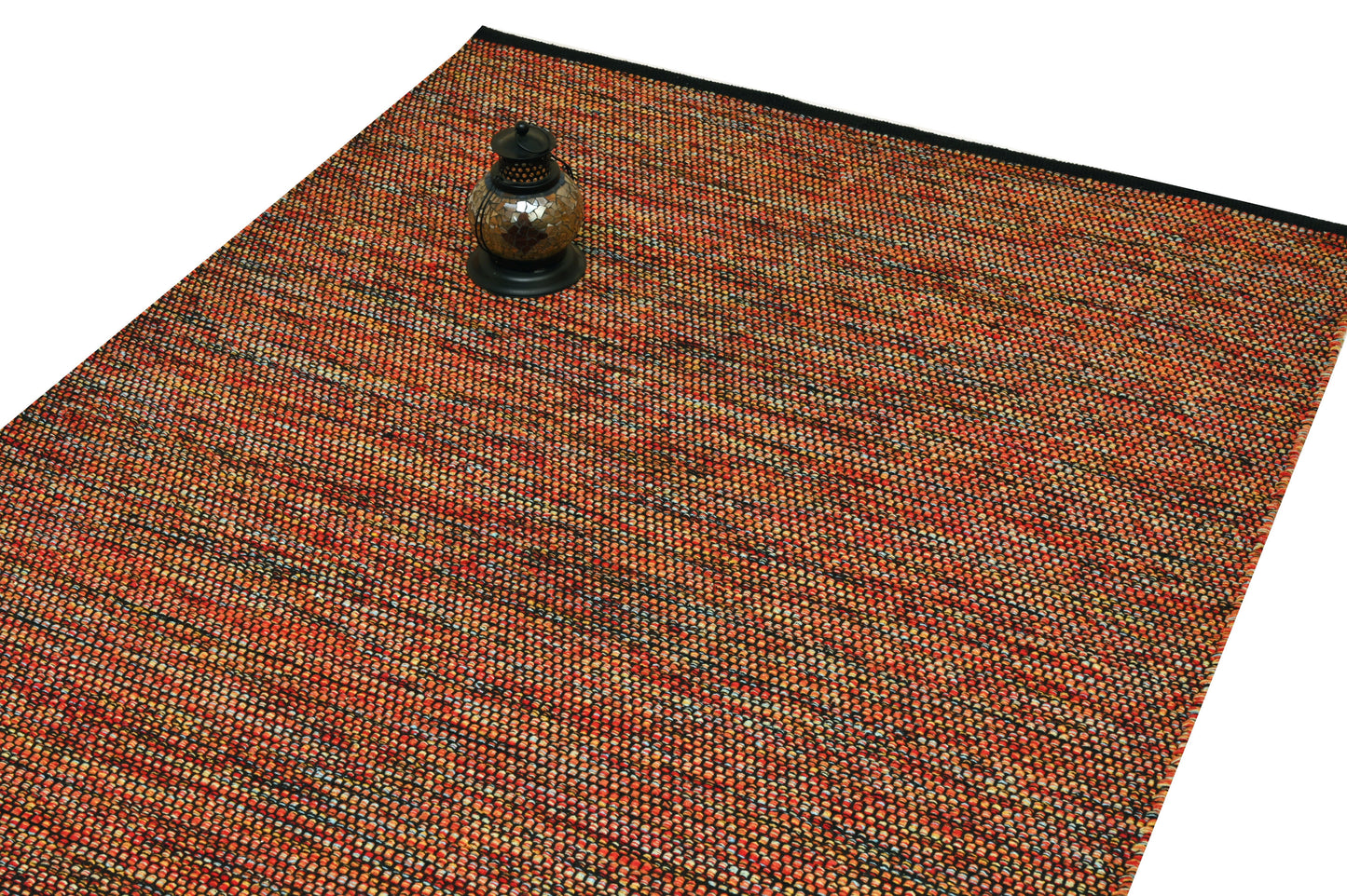 Alfombra de Algodón Multicolor con Borde Negro