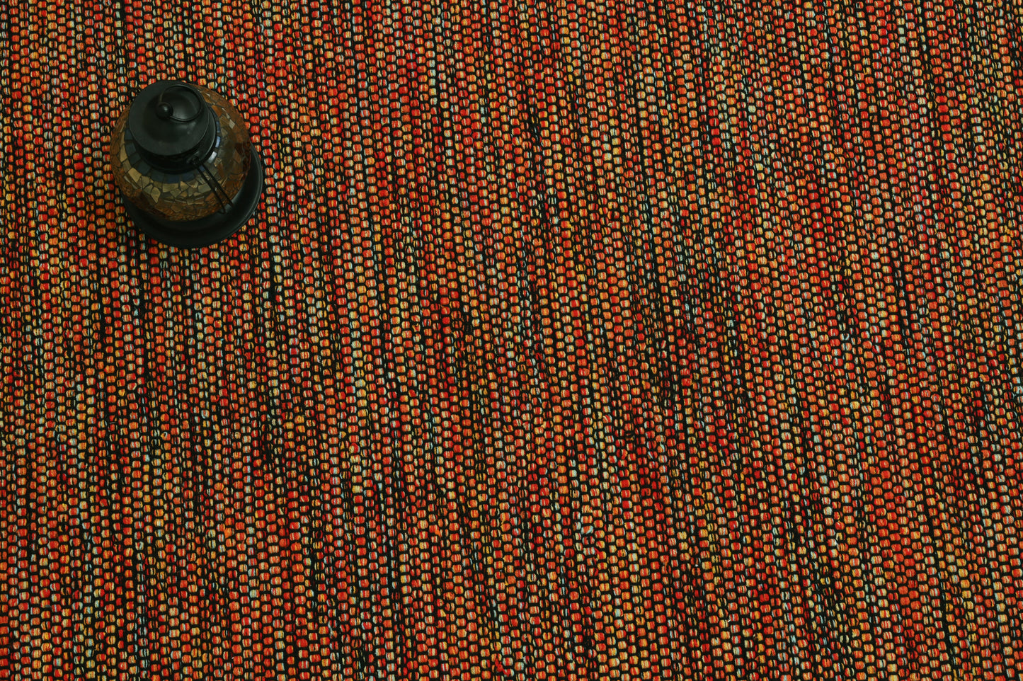 Alfombra de Algodón Multicolor con Borde Negro