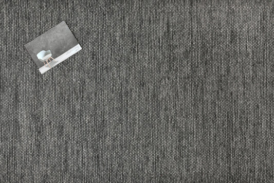 Alfombra de Algodón Gris con Borde Negro