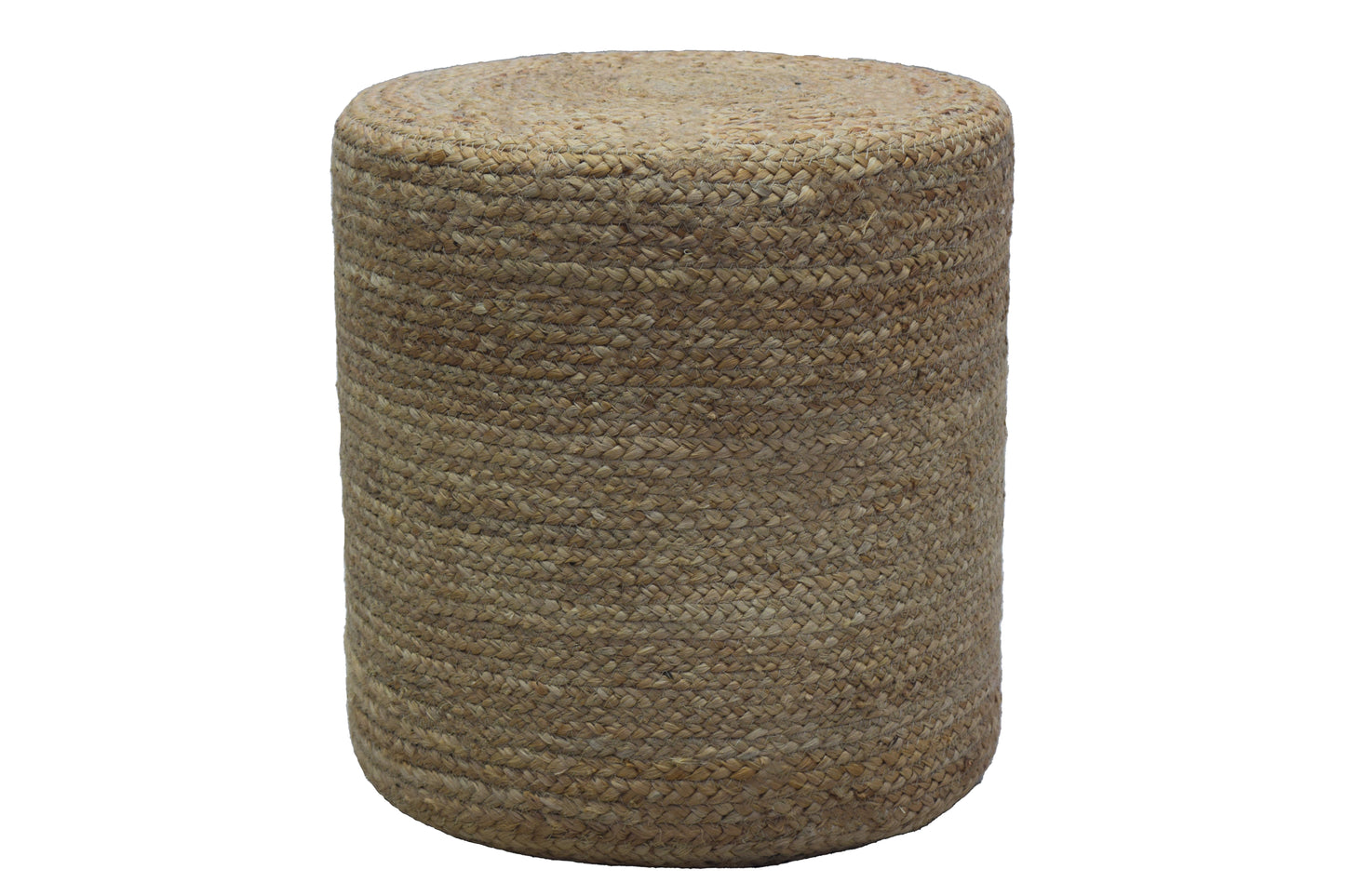 Puf redondo de yute natural trenzado a mano