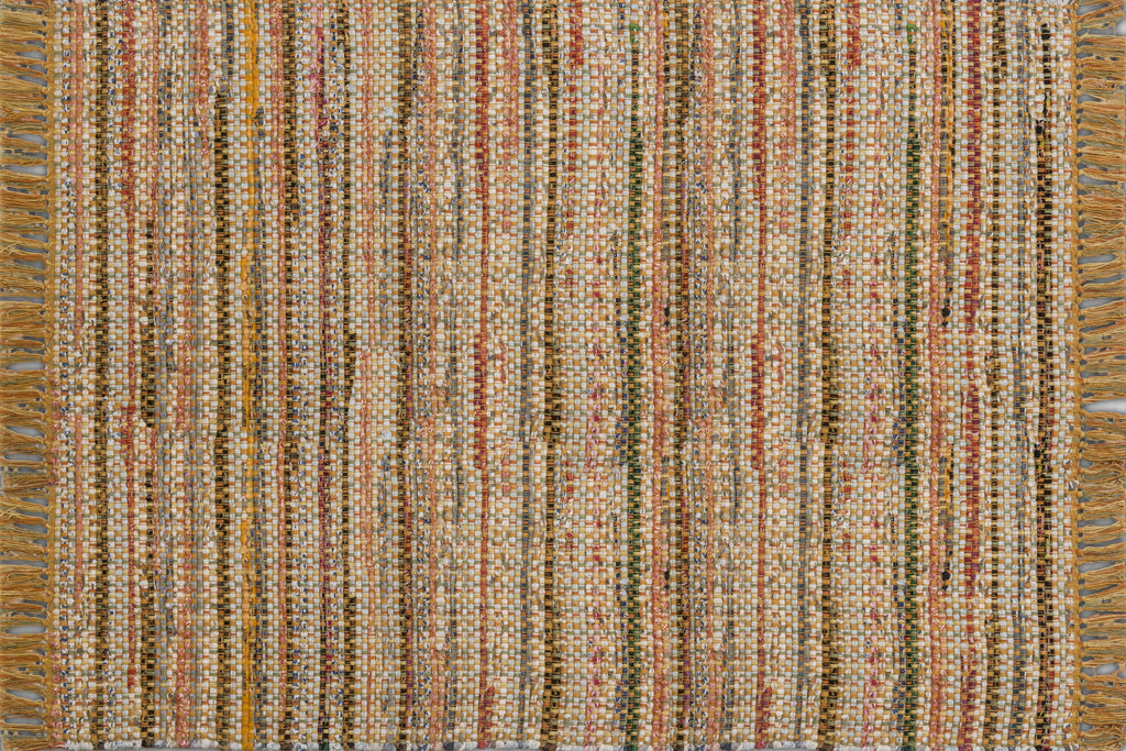 Alfombra Chindi Estampada Amarilla con Flecos