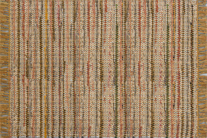 Alfombra Chindi Estampada Amarilla con Flecos