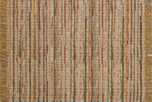 Alfombra Chindi Estampada Amarilla con Flecos