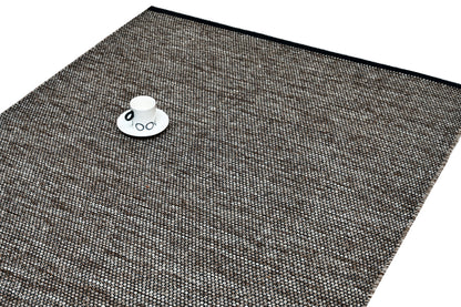 Alfombra de Algodón Marrón con Borde Negro