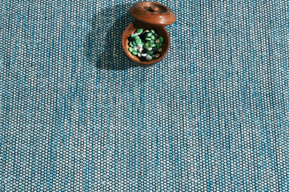 Alfombra de Algodón Turquesa con Borde Negro