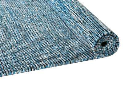 Alfombra de Algodón Turquesa con Borde Negro