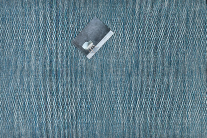 Alfombra de Algodón Turquesa con Borde Negro