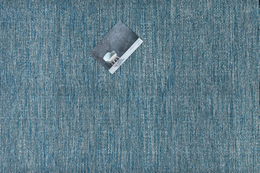 Alfombra de Algodón Turquesa con Borde Negro