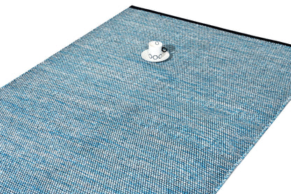 Alfombra de Algodón Turquesa con Borde Negro