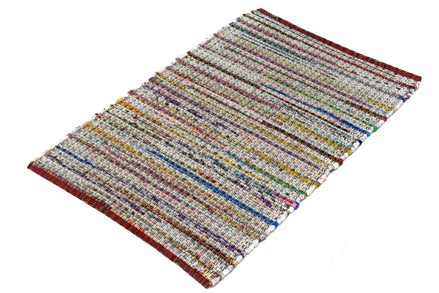 Alfombra Chindi Estampada Multicolor con Borde