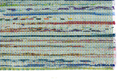 Alfombra Chindi Estampada Verde con Borde